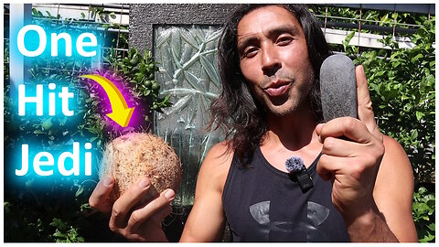 👊 Break Open A Coconut with Precision Stone Strike 🥥