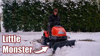 Plowing SNOW with Lawn Mower?!