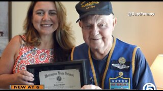 WWII vet receives his high school diploma