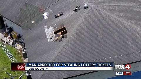 Suspect drops in through roof to steal lottery tickets