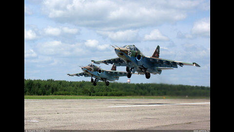 2 SU-25 Frogfoots Flyover Car