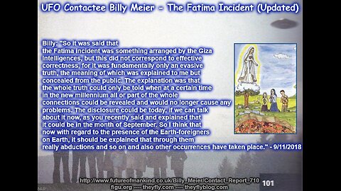 Billy Meier UFO Contact Reports - Fatima Apparitions Miracle Of The Sun