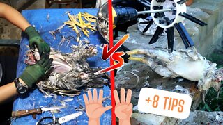 Which is FASTER? Skinning vs Homemade Chicken Plucker │ Chicken Butchering & Processing