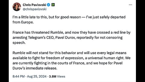 RUMBLE CEO FLEE EUROPE🇪🇺✈️👨‍💻🛅🛃🏃IN FEAR OF BEING ARREST🇪🇺👮‍♂️👨‍💻🚓🇫🇷💫