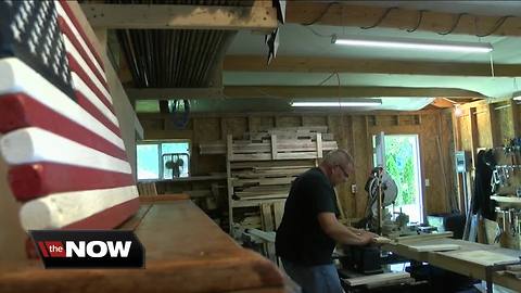 He turns old pallets into patriotic masterpieces