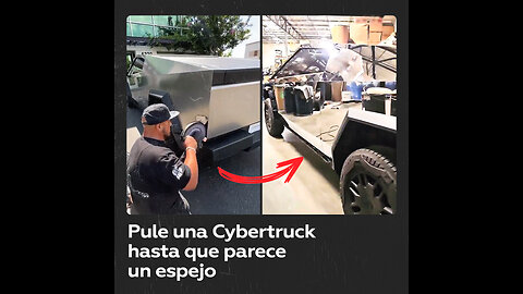 Pulen una Cybertruck hasta hacerla parecer un espejo en movimiento