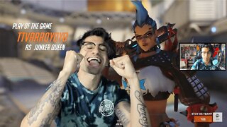 My FIRST OVERWATCH 2 GAME!!! MVP WITH JUNKER QUEEN!!!! | Overwatch 2