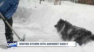 Winter storm hits Amherst early