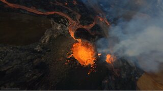 Mind-blowing drone footage captures volcanic eruption in Iceland