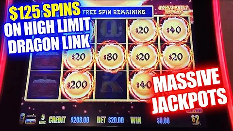 $125 Spins on High Limit Dragon Link (MASSIVE JACKPOTS)