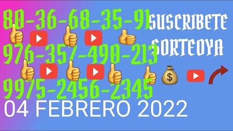 SORTEOYA NUMERO PROBABLE 4 FEBRERO 2022