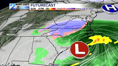 Winter Storm Brushes By South