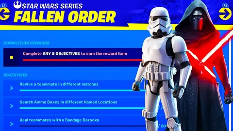 The New Fortnite X Star Wars Challenges & Rewards!.. (Light Saber Pickaxe!)