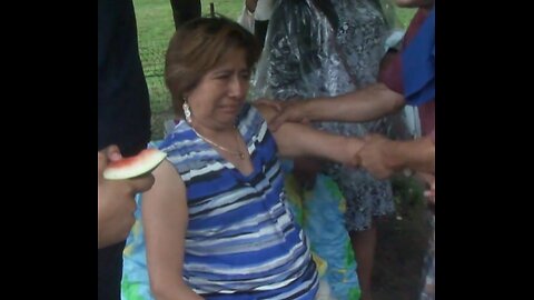 Luodong Briefly Massages Short Haired Mexican Woman Under A Tree