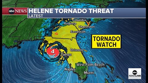 BREAKING: Massive HELENE to make landfall Tallahassee, Tornados Savannah, Storm surge West Coast