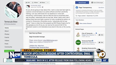 Temecula mayor apologizes, resigns after controversial email