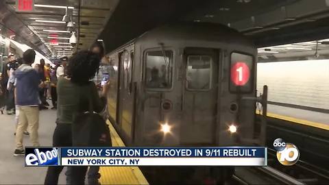 Subway station destroyed in 9/11 rebuilt - New York City, NY