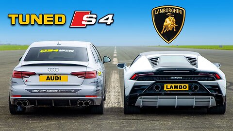 Tuned Audi S4 vs Lamborghini: DRAG RACE