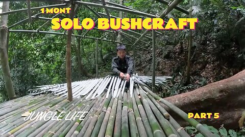 1 Month Solo Bushcraft. Build a box-shaped house on a tree. Survive in the Wild. PART 5