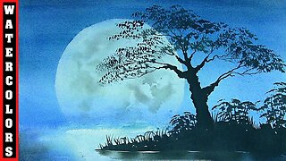 HOW TO PAINT A FULL MOON IN WATERCOLOR