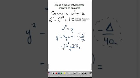 Mínimo de Função do 2o Grau - Você consegue resolver? Questão Cambridge #shorts