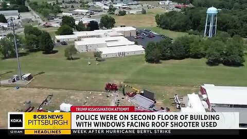 Officers were on 2nd floor of building with windows facing roof used by Trump rally shooter