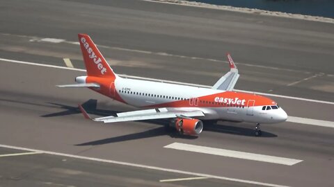 Landing and Take off; easyJet EZY8901/2 PLANE SPOTTING GIBRALTAR, Extreme Airport, 4K