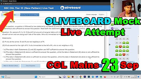 157/180 Section 1 Oliveboard SSC CGL Tier 2 Mock Live Attempt 23 Sep | MEWS Maths #ssc #oliveboard