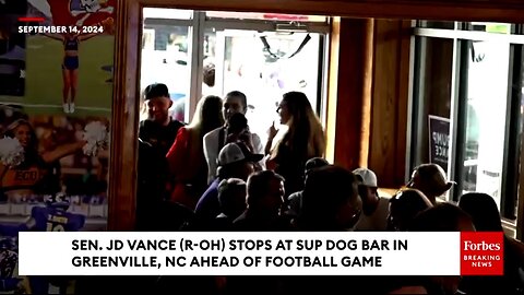 JD Vance Stops At Sup Dog Bar In Greenville, NC, Ahead Of Football Game