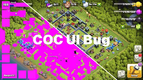 Clash of Clans UI Bug (broken text and missing graphics)