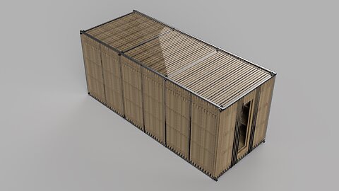 Container House With Built-in Shelves.