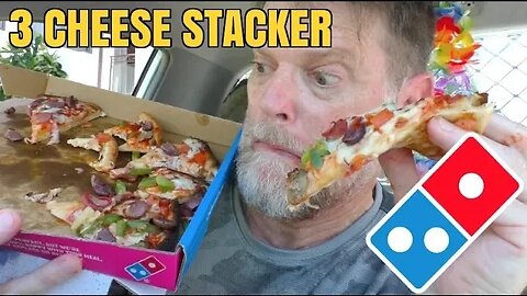 Trying To Find The Cheese on a Domino's 3 Cheese Stacker Pizza