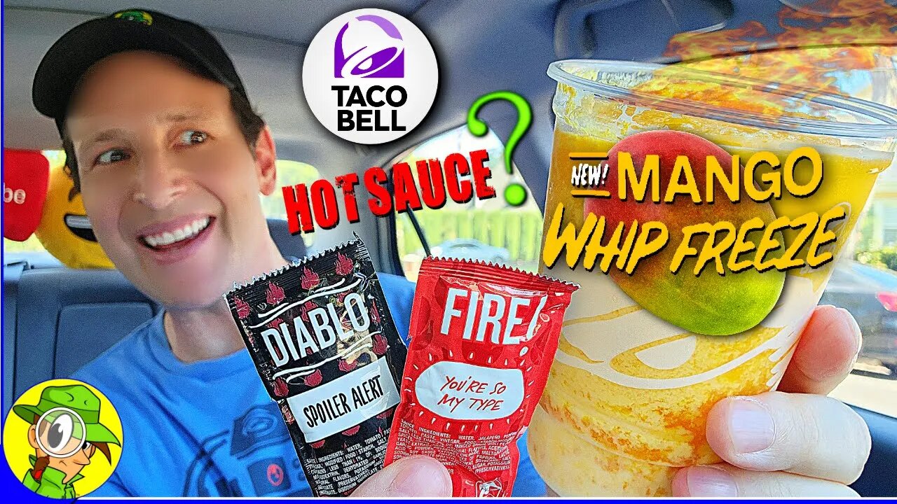 Taco Bell® 🌮🔔 MANGO WHIP FREEZE Review 🥭🥶 Hot Sauce Heat?! 🤔 Peep THIS