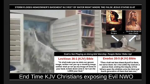 STORM FLOODS HOMEOWNER’S BASEMENT IN 2 FEET OF WATER RIGHT WHERE THE FALSE JESUS STATUE IS AT