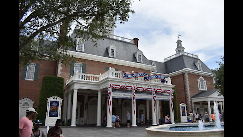 The American Adventure show at Epcot Walt Disney World. Filmed in 4K low light POV