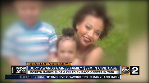 Family of Korryn Gaines awarded $37 million in wrongful shooting