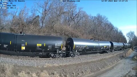 NB CP 577 Empty Crude Oil with CP 7023 at Ottumwa, Washington and Muscatine, IA on December 7, 2022