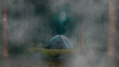 Enjoy a night camping in the forest with HEAVY RAIN |White Noise for Sleeping, Working & Studying