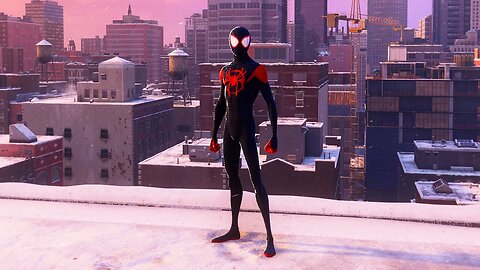 SPIDER-MAN MILES MORALES PS5 [Free Roam/Swinging Gameplay] - Into The Spider-Verse Suit