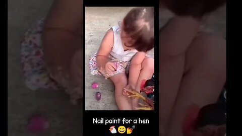 Baby applying nail paint for a hen#shorts#shortsvideo #shortsfeed