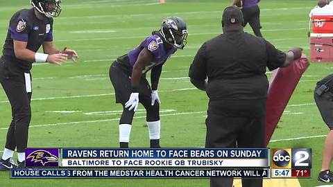 Ravens home to face Bears, rookie QB Trubisky