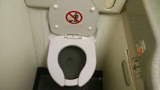 Airplane toilet suction test complete washout!