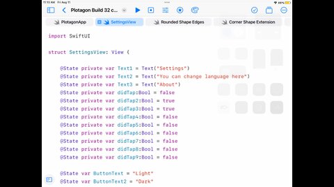 Plotagon Settings Page in Swift UI (Credit to Plotagon)