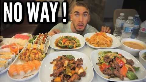 GIANT 8LB SUSHI & THAI FOOD CHALLENGE | Nigiri, Maki, Curry, Pad Thai | Man Vs Food