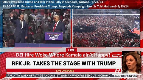 HISTORY! RFK JR. Endorses President Trump; Suspends Campaign at 75K + Rally in Glendale, Arizona - 8/23/24