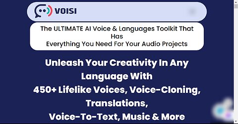 Voisi Demo: Watch how to Unleash Your Creativity with 450+ Lifelike Voices and More!