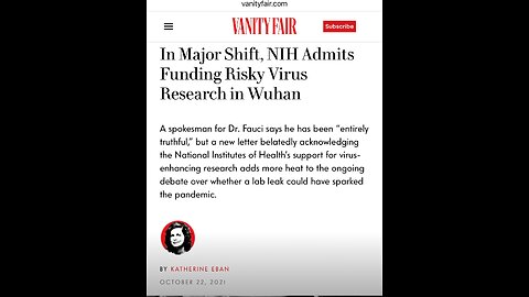 NIH Admits Funding Risky Virus Research in Wuhan