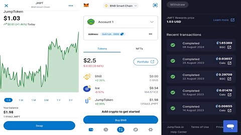 Jumptask | How To Withdraw JMPT Tokens To MetaMask | Proof Of Payment