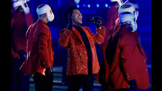 The Weeknd rocked a Givenchy suit jacket dripping in crystals for the Super Bowl Halftime show