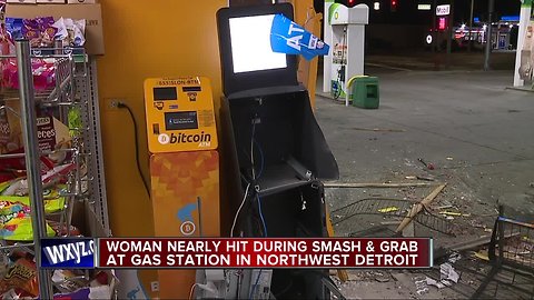 Woman nearly hit during smash-and-grab on Detroit's west side